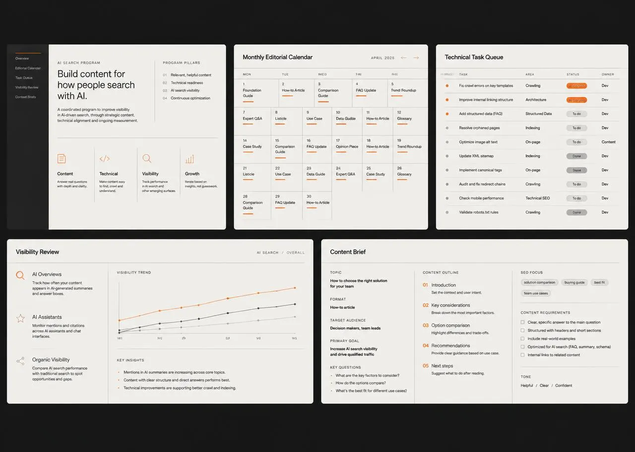 Generic monthly AI search program workspace