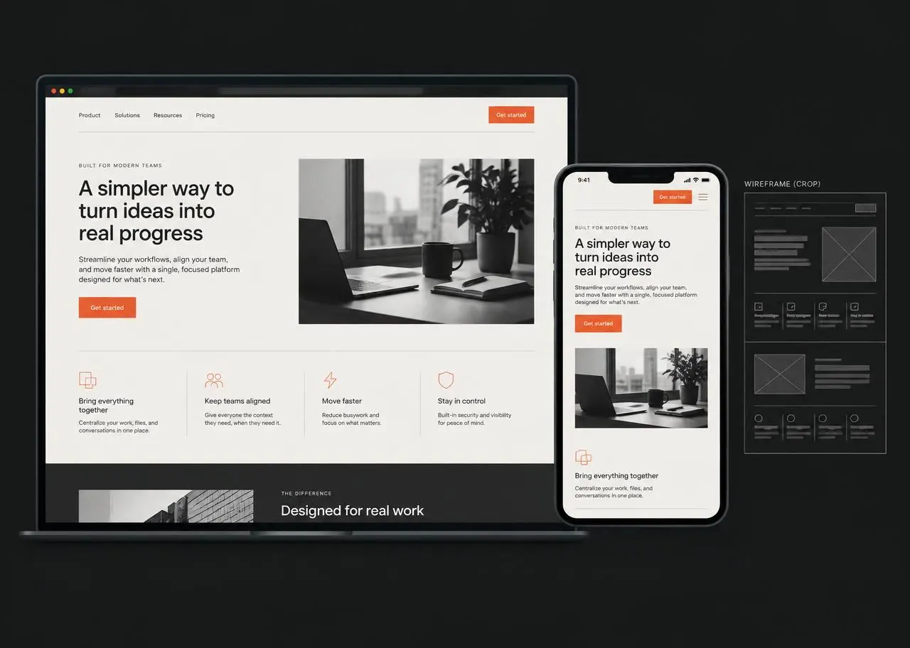 Generic conversion page shown on desktop and mobile